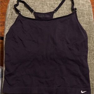 Nike Black Ribbed Adjustable-Strap Tank